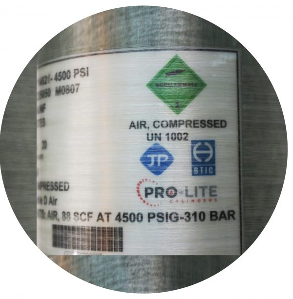 60 Min. Part# 60-450004 - 9.0L 4500 PSI Carbon Fiber Cylinder - DOT, TC & ISO Certified - Image 5